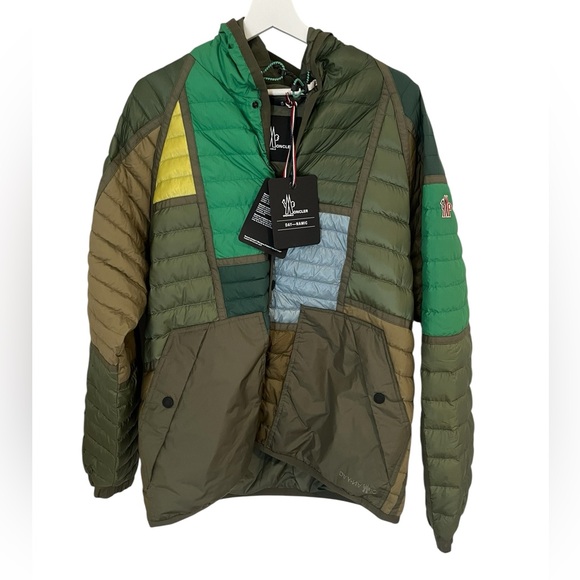 Moncler Men's Green and Brown Patchwork Puffer Jacket - Picture 1 of 15